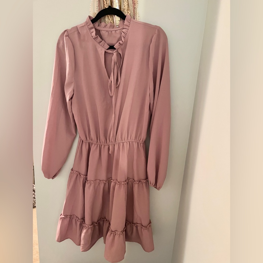 Tiered lavender dress